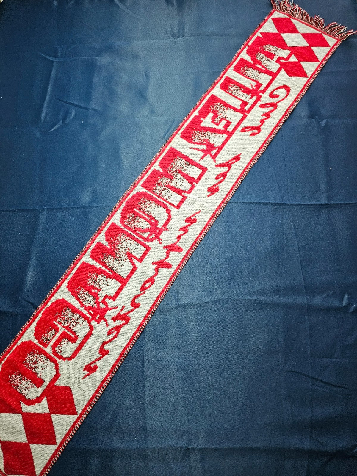 Écharpe AS Monaco Supporter Allez Monaco Vintage Football Rouge Blanc Ligue 13
