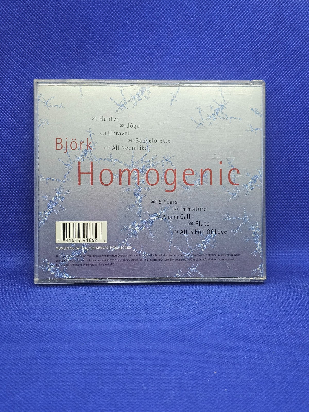 Björk Homogenic CD Album Édition Europe Mother Records 19971
