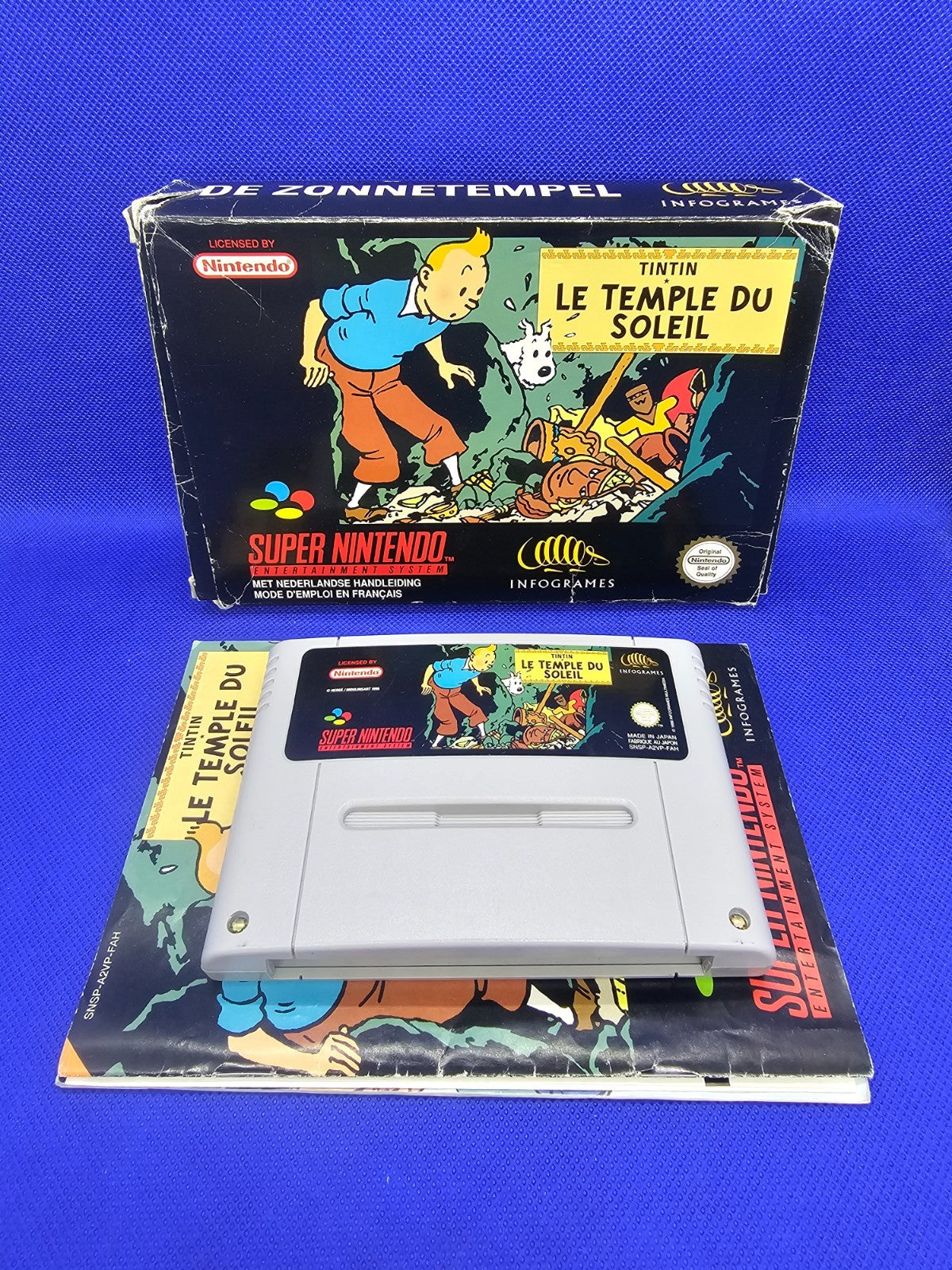 Tintin Le Temple Du Soleil Super Nintendo SNES PAL FAH Infogrames 1996 Complet S0