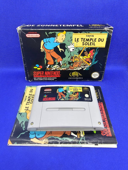 Tintin Le Temple Du Soleil Super Nintendo SNES PAL FAH Infogrames 1996 Complet S0