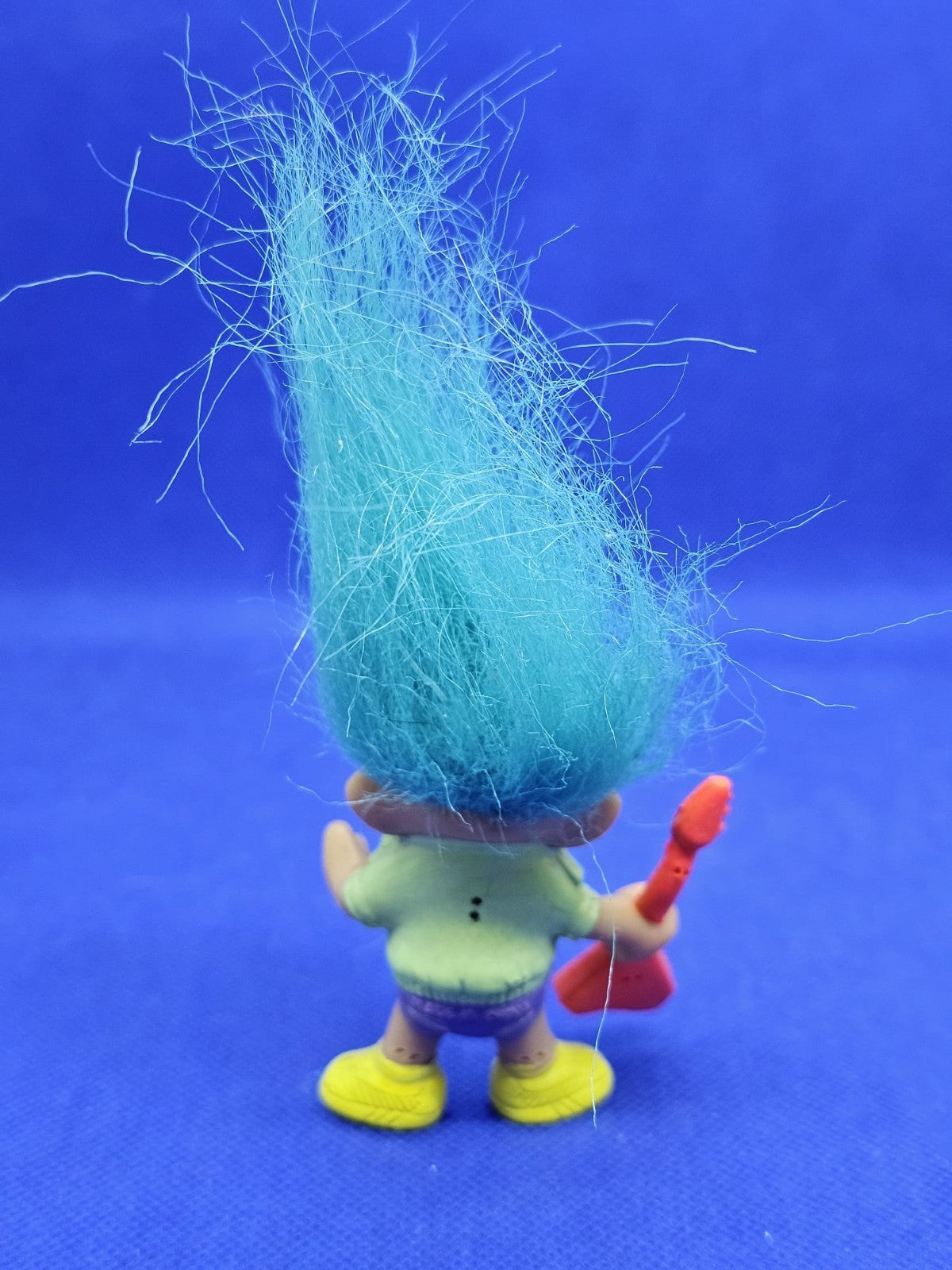 Troll Guitariste Vintage Bendable Cheveux Bleus Guitare Années 901