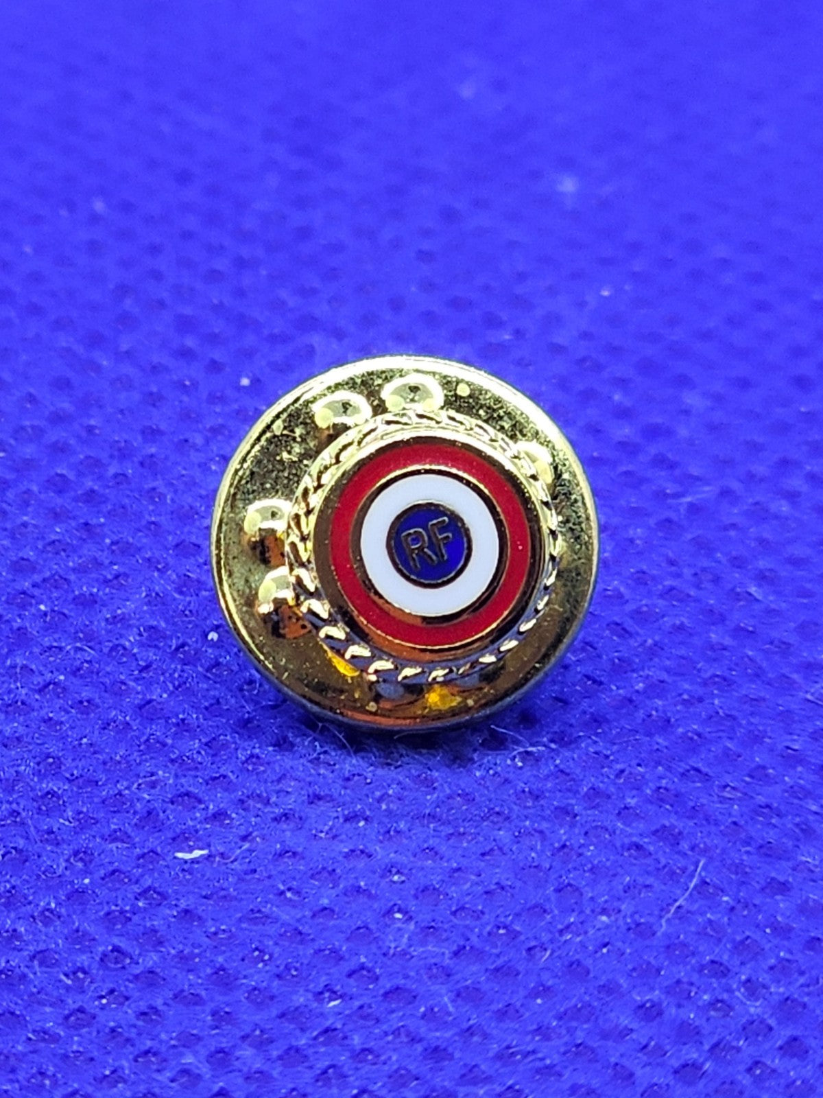 Pin's République Française RF Cocarde Tricolore, Broche France Dorée, Insigne Pa2