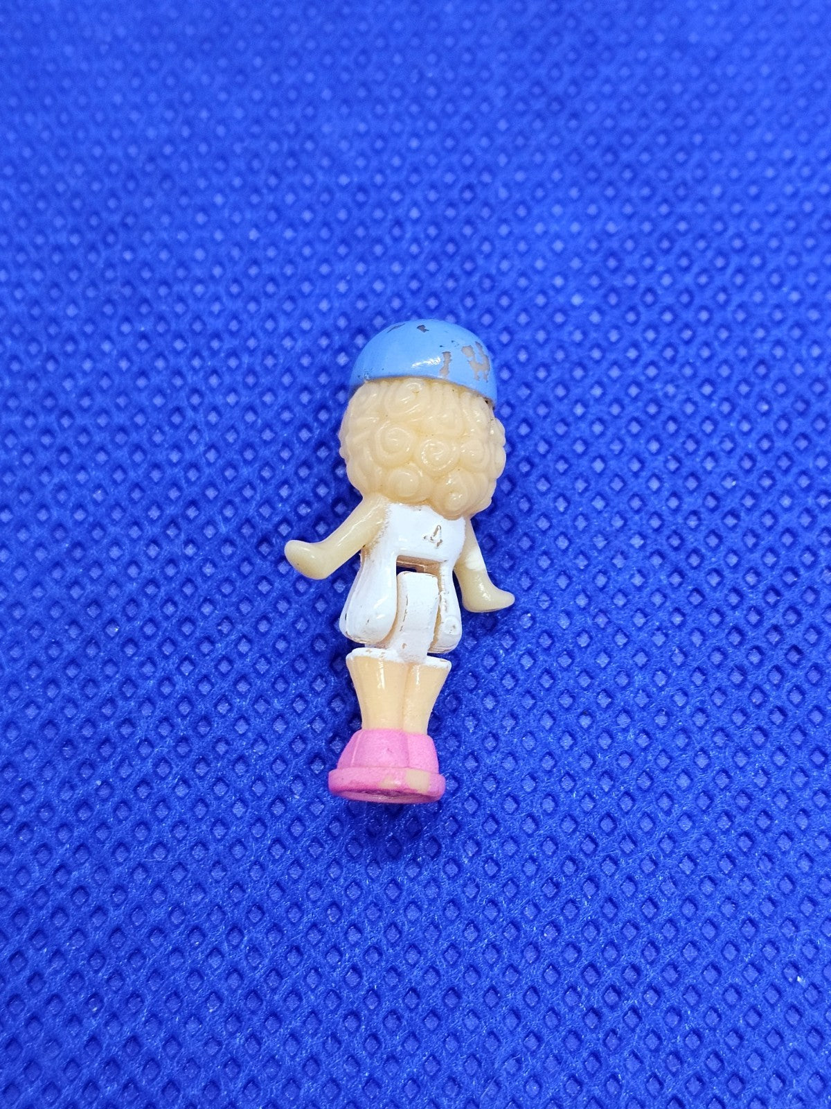 Polly Pocket Writing Case Bluebird 1990 Figurine Curly Hair Blue Cap2