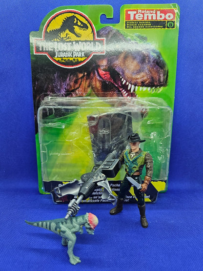 Roland Tembo Jurassic Park Kenner 1997 Dino Stun Prod et bébé Pachy opened4