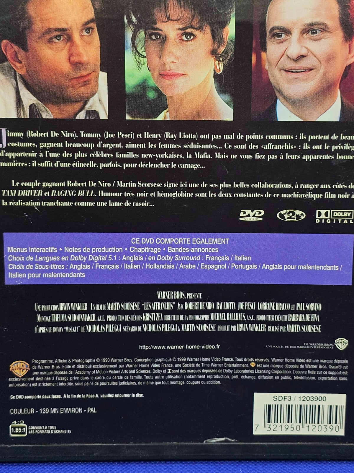 Les Affranchis DVD Snapper Case Warner Martin Scorsese De Niro 1999 Zone 22