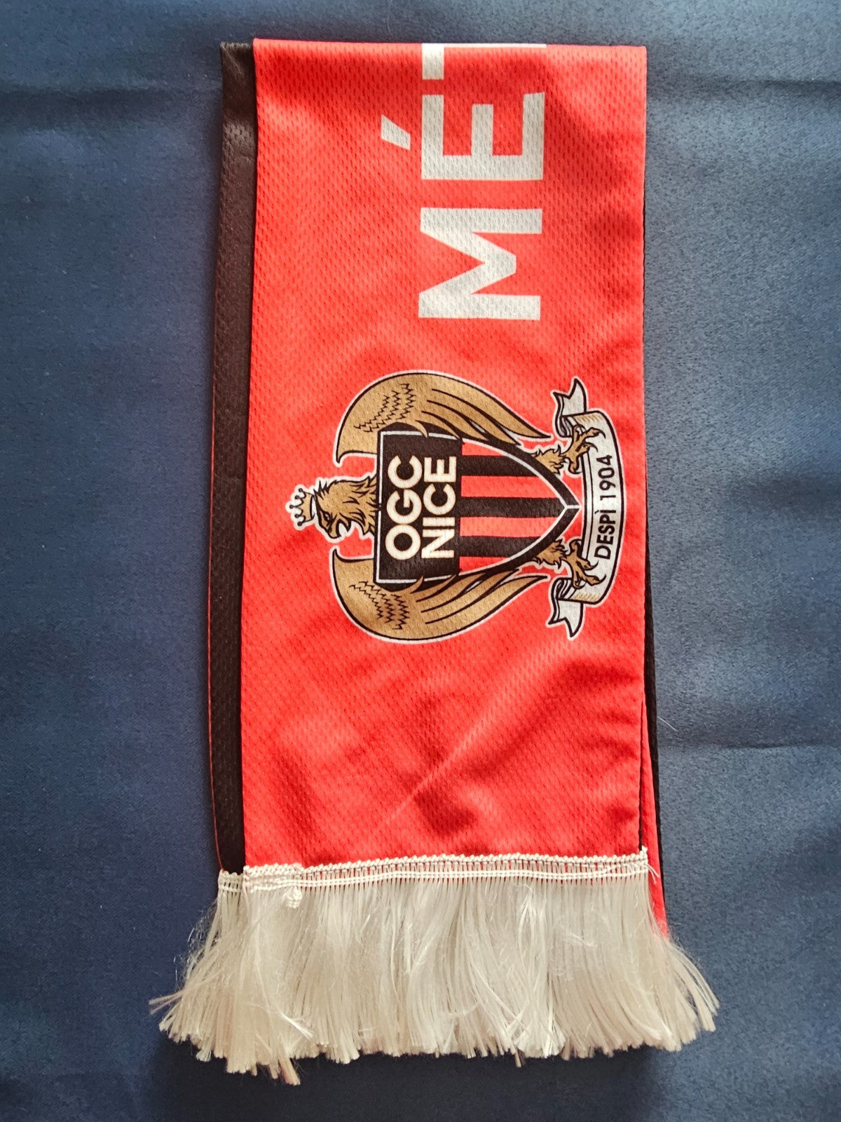 Écharpe OGC Nice Côte d’Azur Depuis 1904 Supporter Football Rouge Noir4