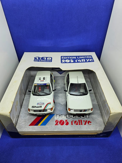 Coffret Peugeot 205 Rallye Édition Limitée 2005 Solido 118 Pack 2 Voitures0