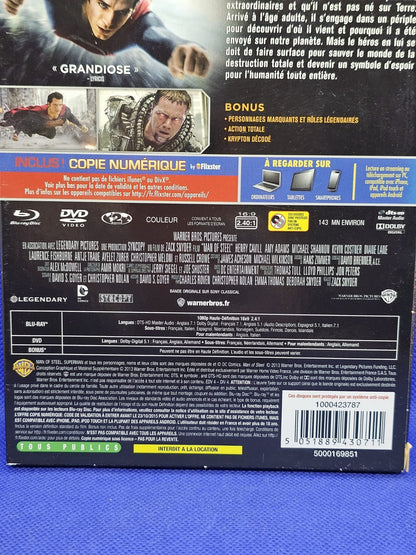 Man of Steel Digipack Blu-ray DVD Superman Henry Cavill Warner Bros 20133