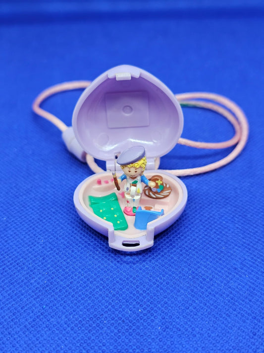 Polly Pocket Pretty Picture Locket 1991 Bluebird Médaillon Artiste Incomplet0