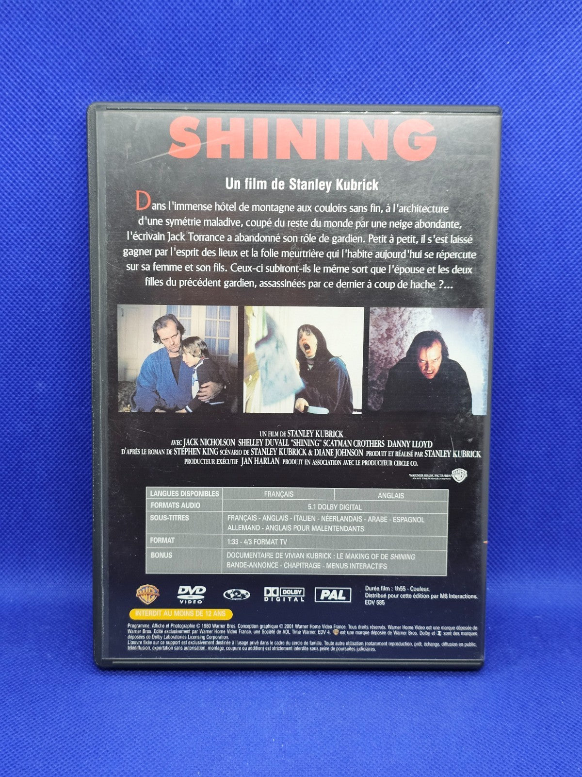 Shining DVD Stanley Kubrick Warner Les Plus Grands Films Angoisse PAL1