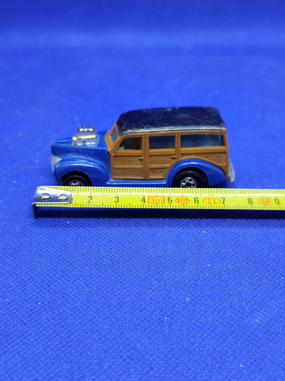 Ford Woodie 40s Hot Wheels Real Riders Vintage Malaysia 1979 Bleu Marron4