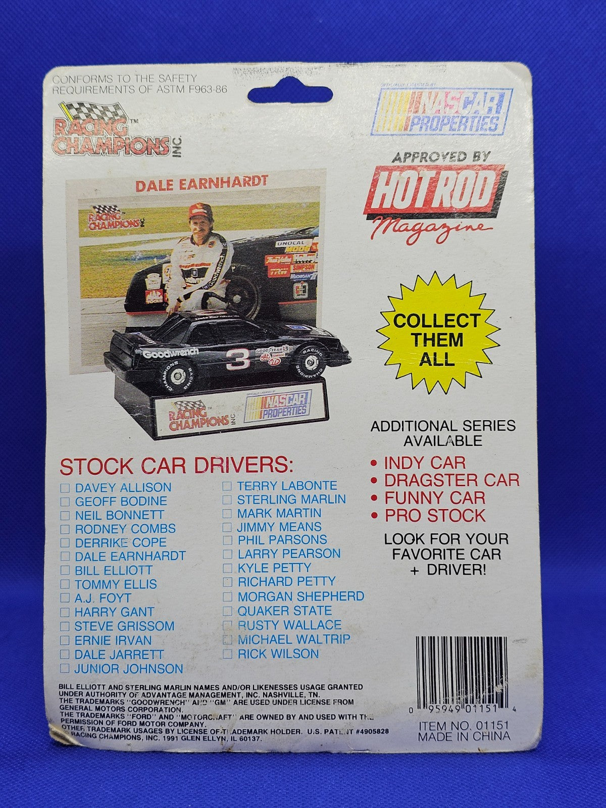 Larry Pearson Stock Car NASCAR, Racing Champions, 1991, 1641