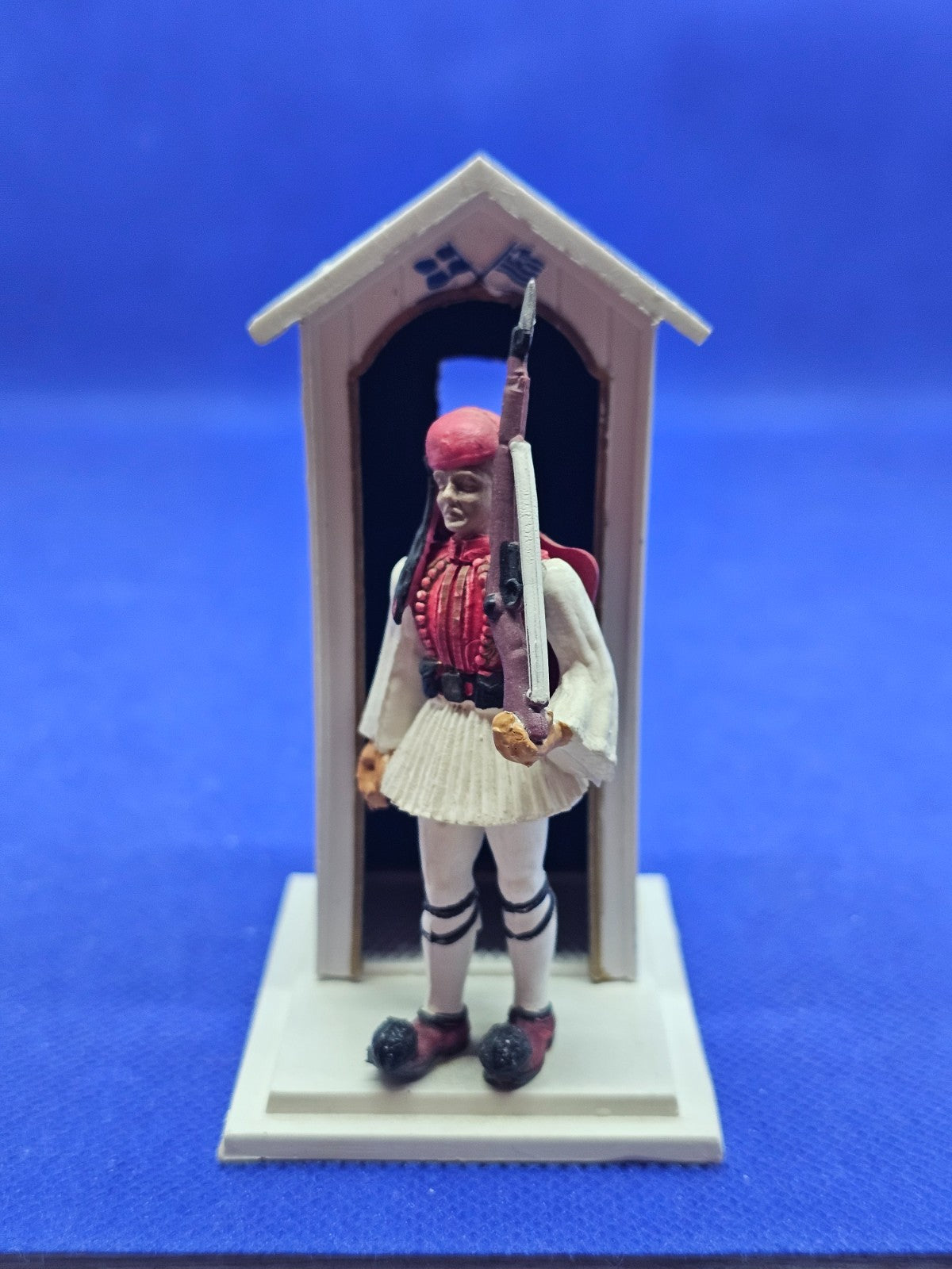Figurine Evzone Garde Grec Guérite Aohna Made in Greece Vintage0