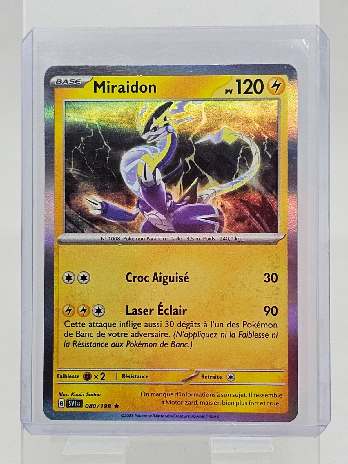 Miraidon 080198, Gardiens de Cristal, Pokémon Holo Rare, 2023, VF0