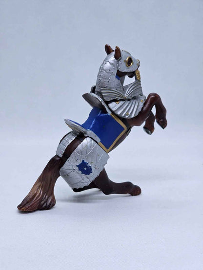 Cheval Chevalier Argent Bleu Papo 2005 Moyen Âge