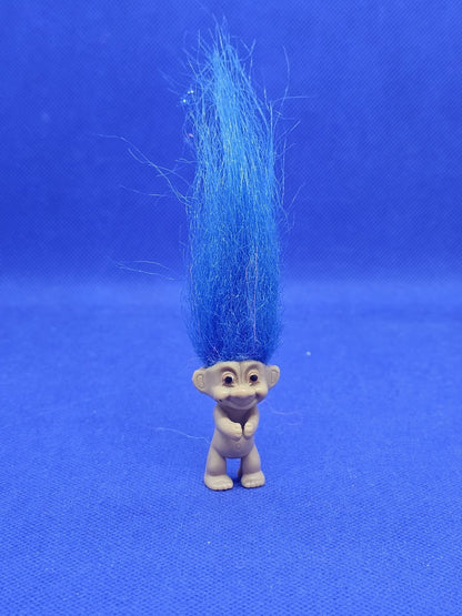 Mini Troll vintage cheveux bleus magnet aimant frigo années 900