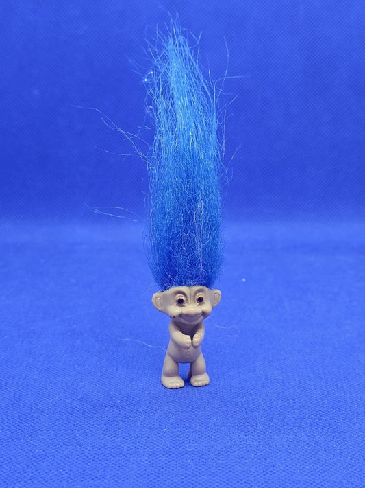 Mini Troll vintage cheveux bleus magnet aimant frigo années 900