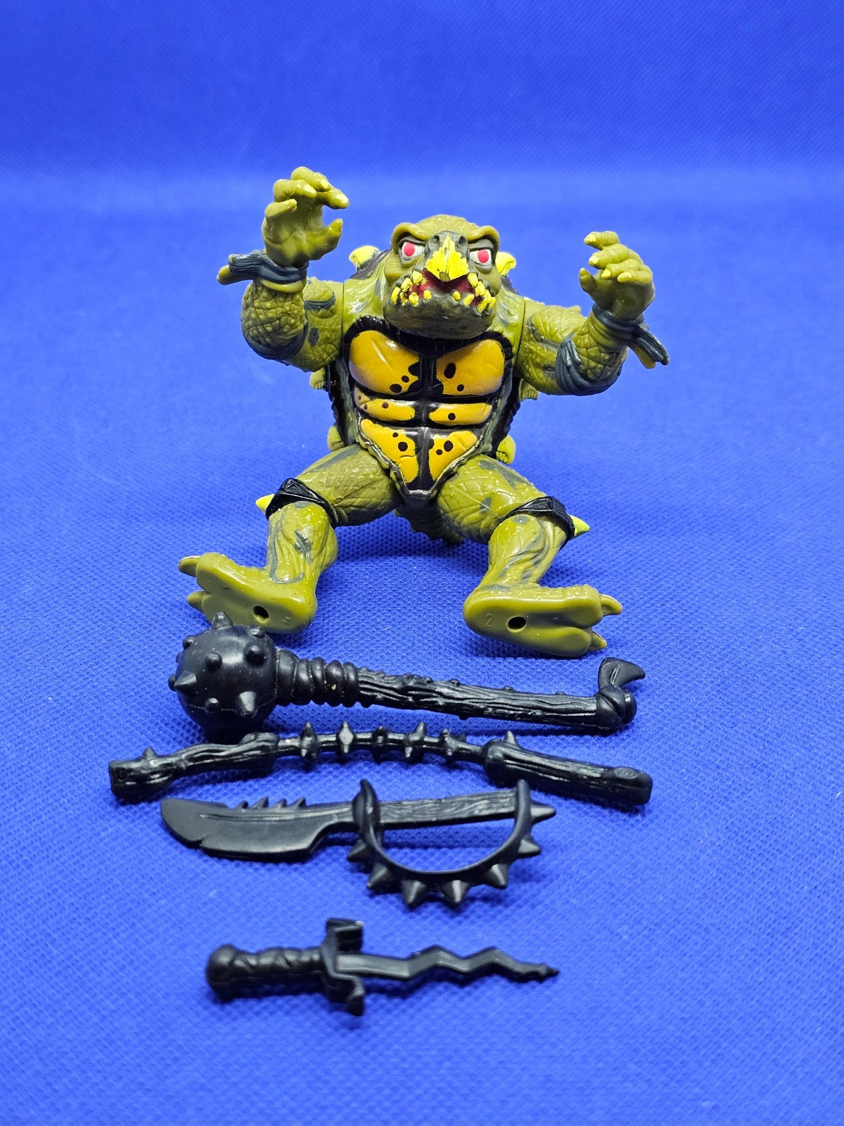 Tokka TMNT The Secret of the Ooze Tortues Ninja Playmates 1991 avec 4 armes4