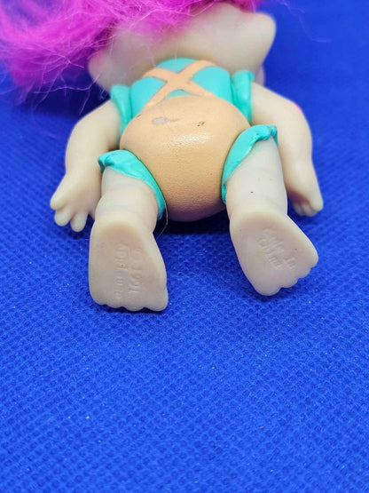 Baby Troll Magic Trolls Applause 1991 cheveux roses étoiles 8 cm