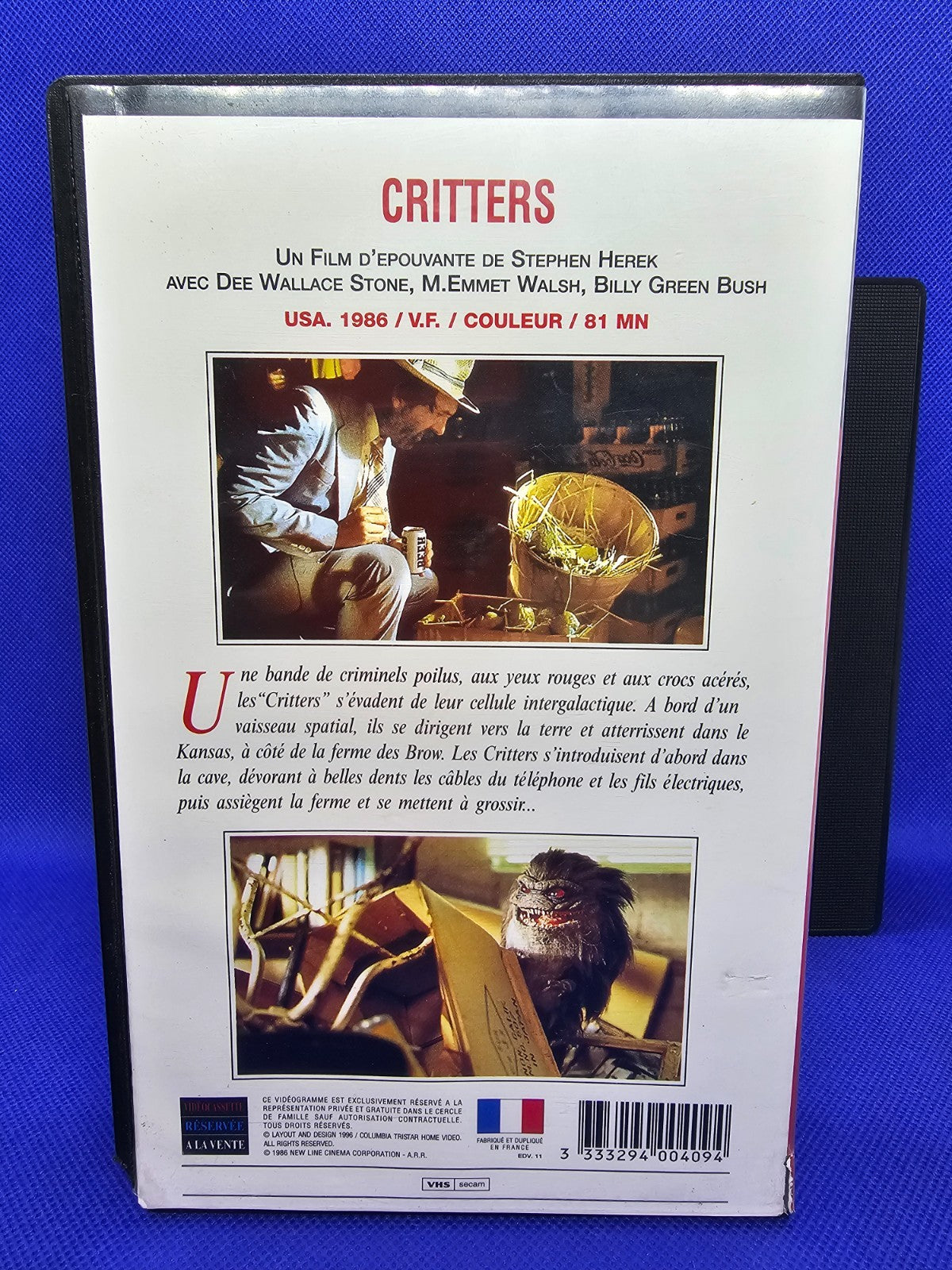 Critters VHS Ticket Cinéma, Film Horreur, Gaumont Columbia, 1986, VF PAL SECAM2