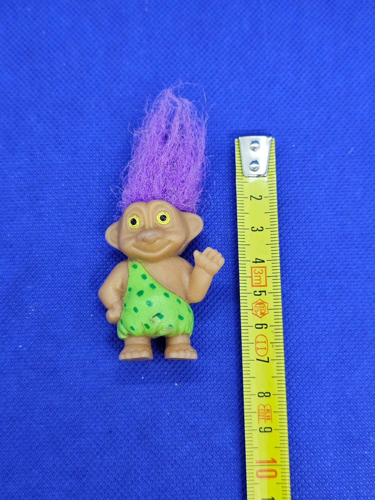 Troll Cro Magnon Soma Cheveux Violets Figurine PVC Vintage Années 1990 7 cm3