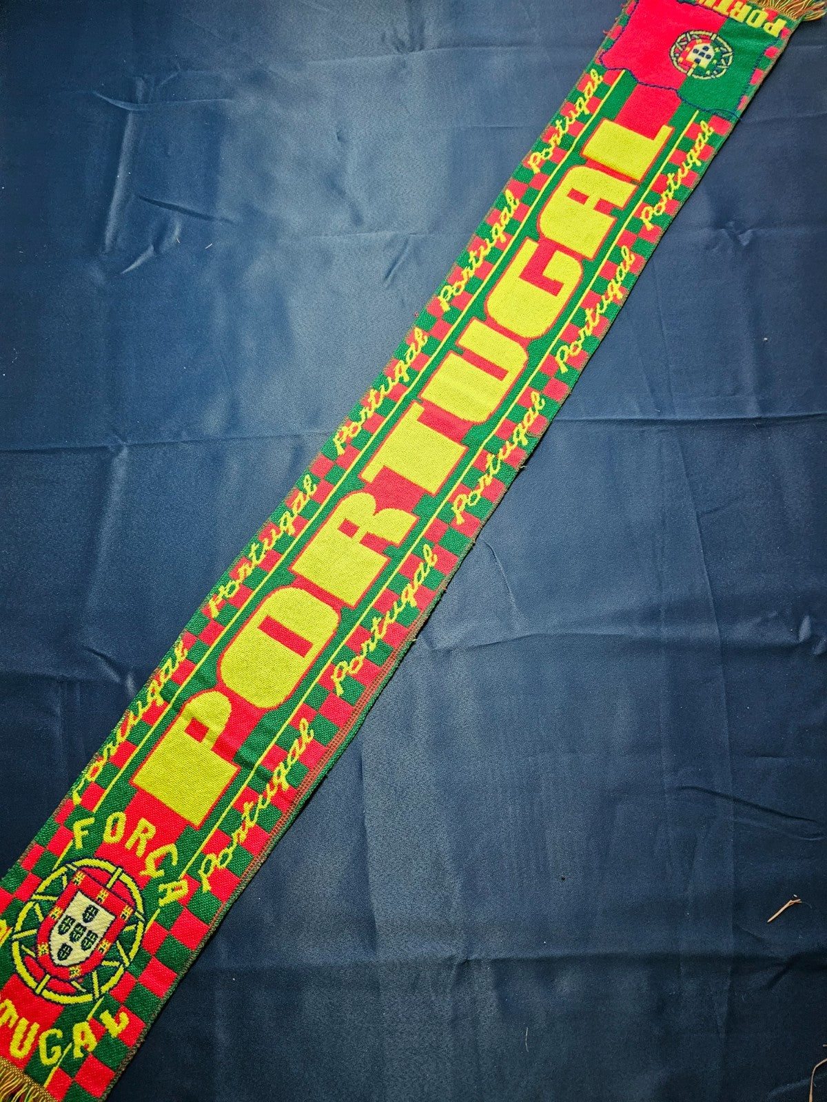 Écharpe Portugal Football Supporter Seleção Vintage Vert Rouge0