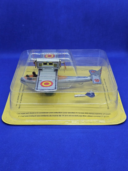 Avion Paya Reproduction Vintage Wind-Up Tin Toy Biplan Jouet Mécanique0