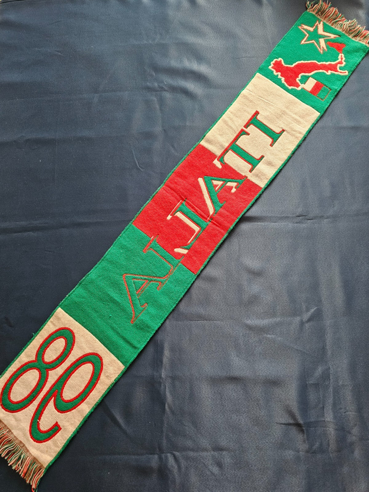 Écharpe Italie 98 Supporter Football Italia Coupe du Monde Vert Blanc Rouge2