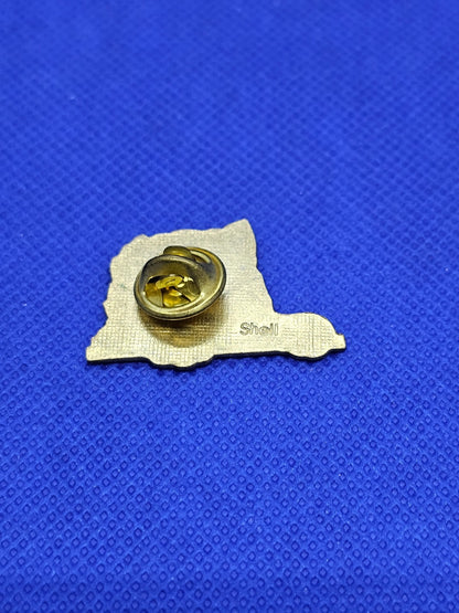 Pin’s Shell Husky Chien Vintage Années 1990 Métal Émaillé Doré1