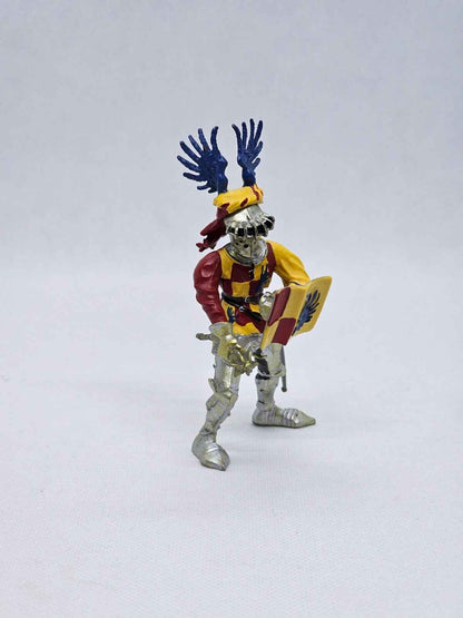 Chevalier médiéval Plastoy, Héraut noir & or, circa 1998, 10 cm