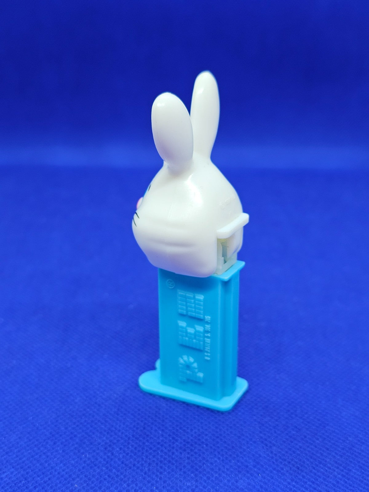 PEZ Mini Bunny Easter, Lapin Rose Bleu Clair, 1998, Distributeur PEZ Vintage1