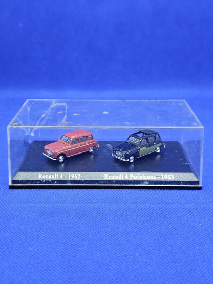 Lot Renault 4 1962 Renault 4 Parisienne 1963 Miniatures 1 87 Coffret Vitrine0