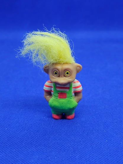 Troll SOMA 1992 Salopette Verte Cheveux Jaunes Figurine Vintage0