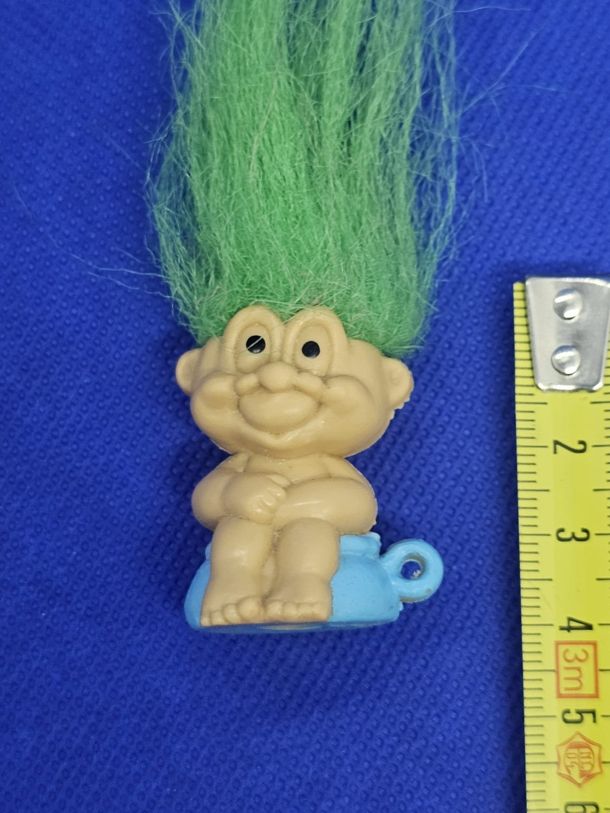 Mini Troll Cheveux Verts Embout Crayon Porte Clés Vintage Années 901