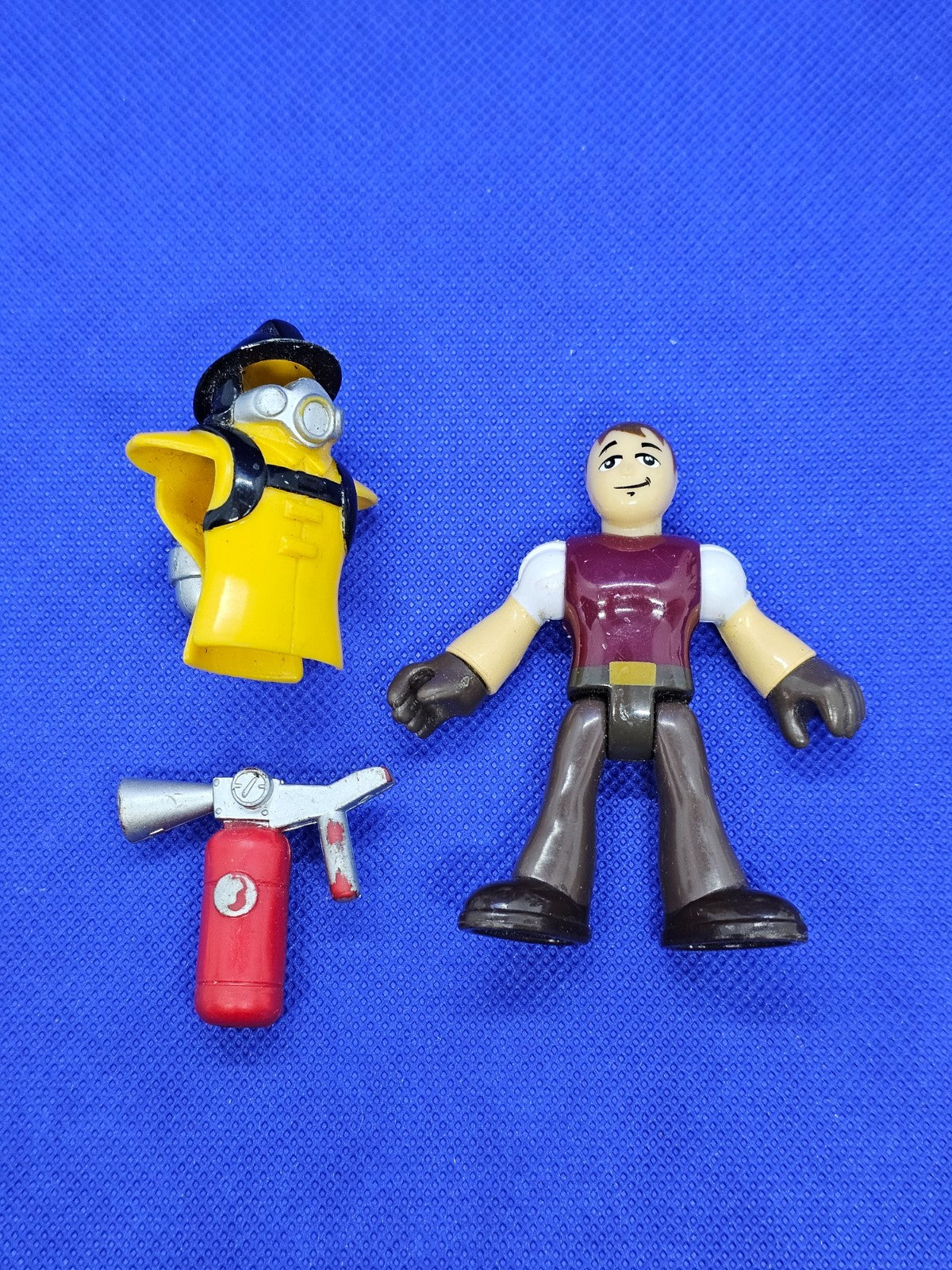 Lot Imaginext Pompier + Bandit, FisherPrice, 2013, Figurines 7 cm + Accessoires0