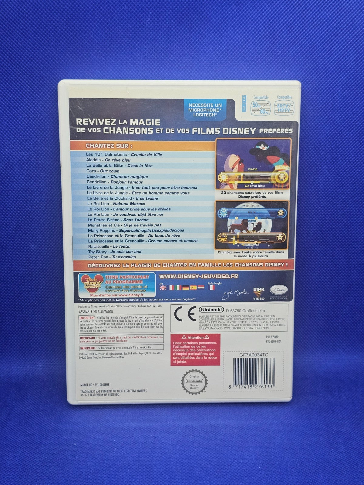 Disney Sing It Les Plus Belles Chansons Disney Nintendo Wii PAL 2010 Complet1