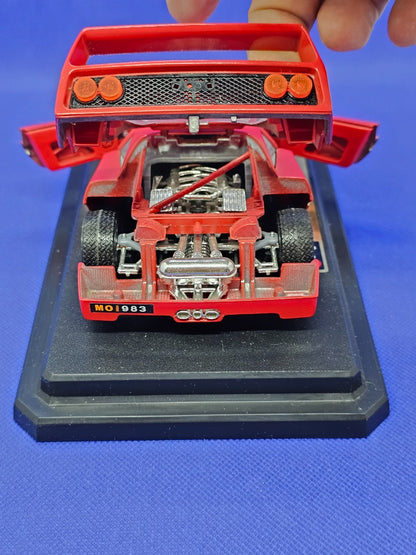 Ferrari F40 1987 Bburago 124 Miniature Rouge Avec Socle Sans Essuie Glace4