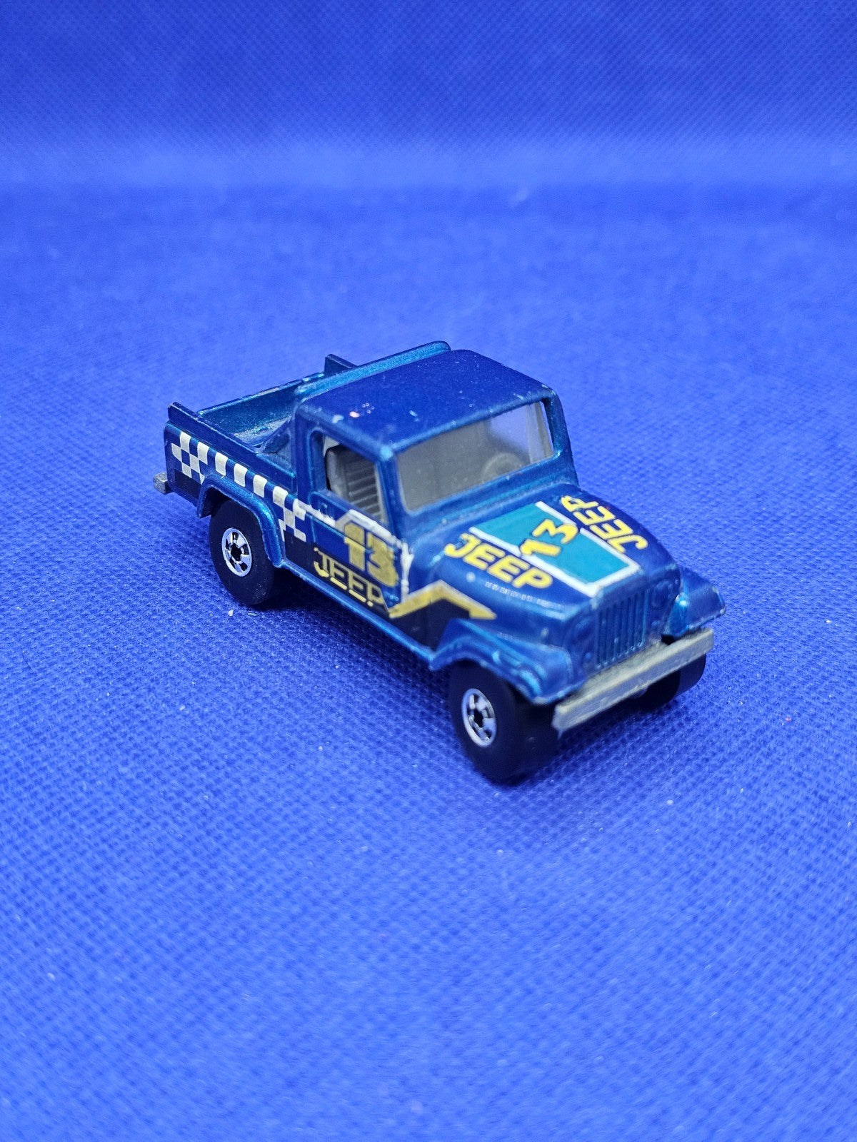 Jeep Scrambler Hot Wheels Jeep 13 Mattel Malaysia 1982 Bleu 7 cm1