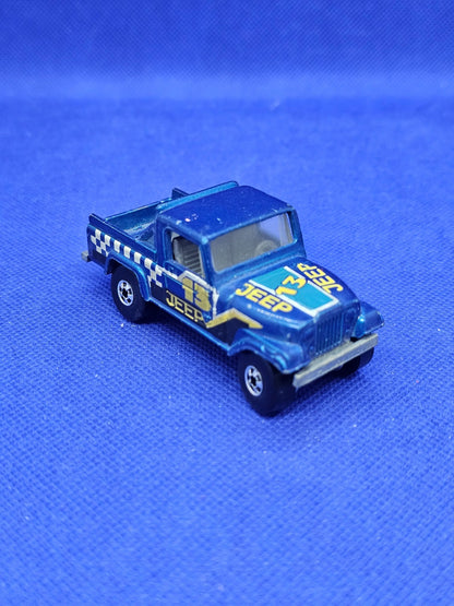 Jeep Scrambler Hot Wheels Jeep 13 Mattel Malaysia 1982 Bleu 7 cm1