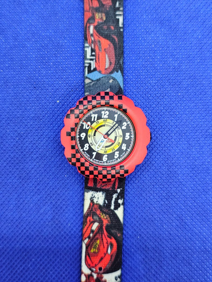 Flik Flak Cars Montre Enfant Disney Pixar Flash McQueen Rouge0