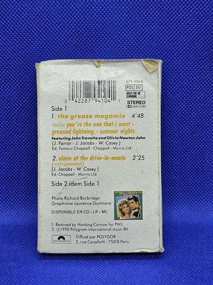 The Grease Megamix Cassette Audio John Travolta Olivia Newton John 19901
