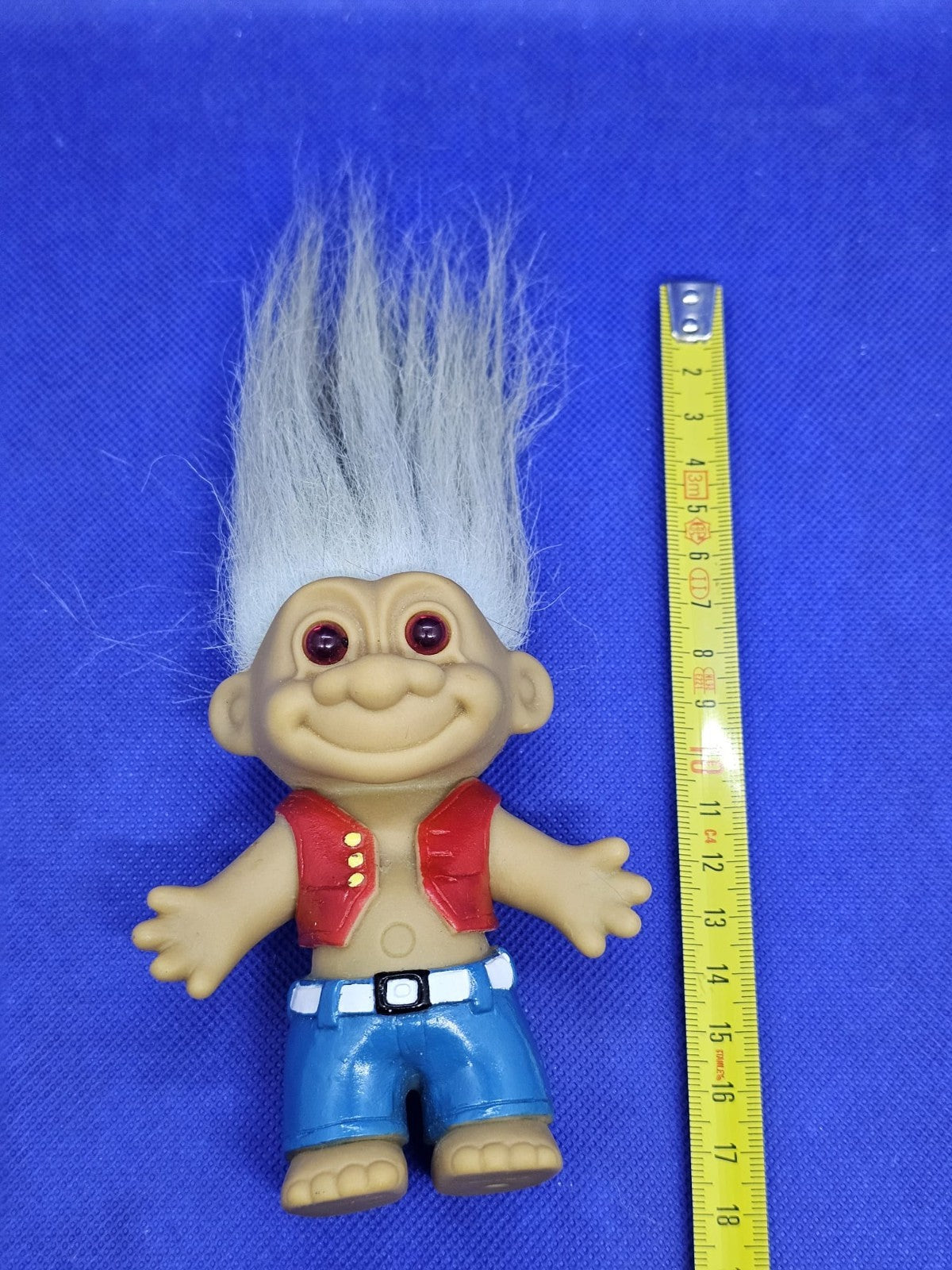 Lucky Troll Hippie Vintage Années 90 Cheveux Blancs Figurine2