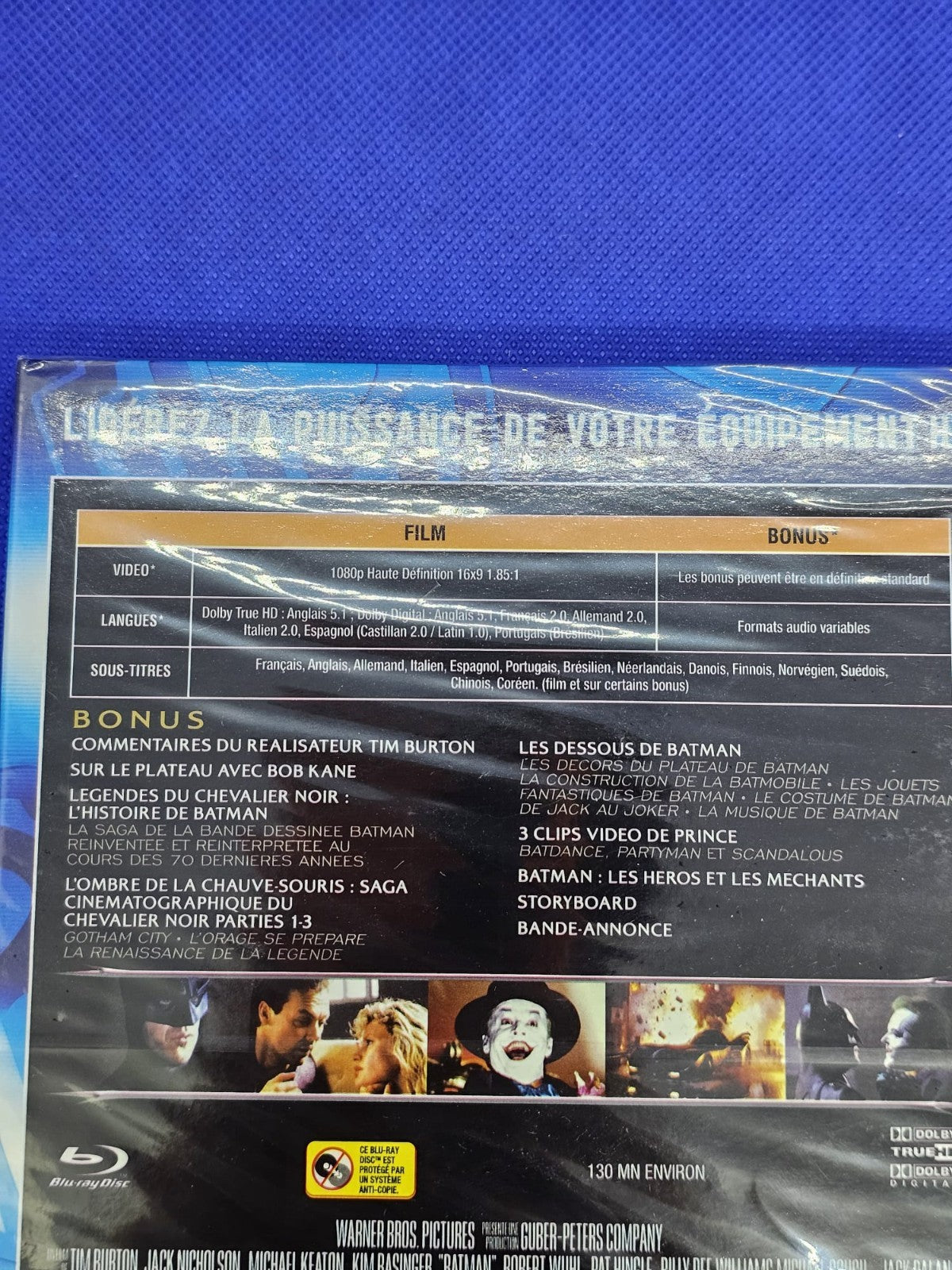 Batman 1989 Blu-ray Warner Blu-Line Tim Burton Michael Keaton neuf sous blister1