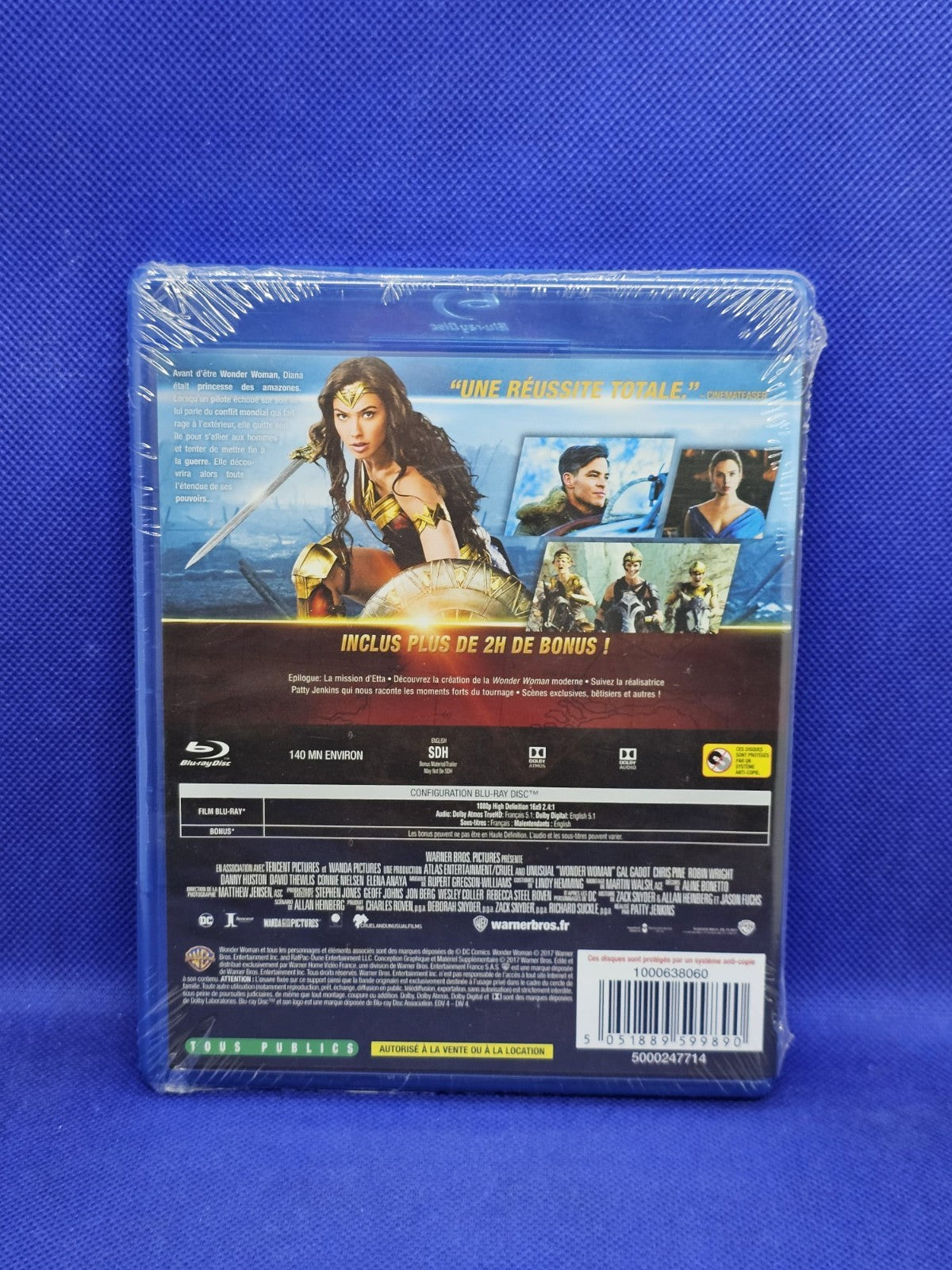 Wonder Woman Blu-ray Gal Gadot DC Warner Bros 2017 neuf sous blister2