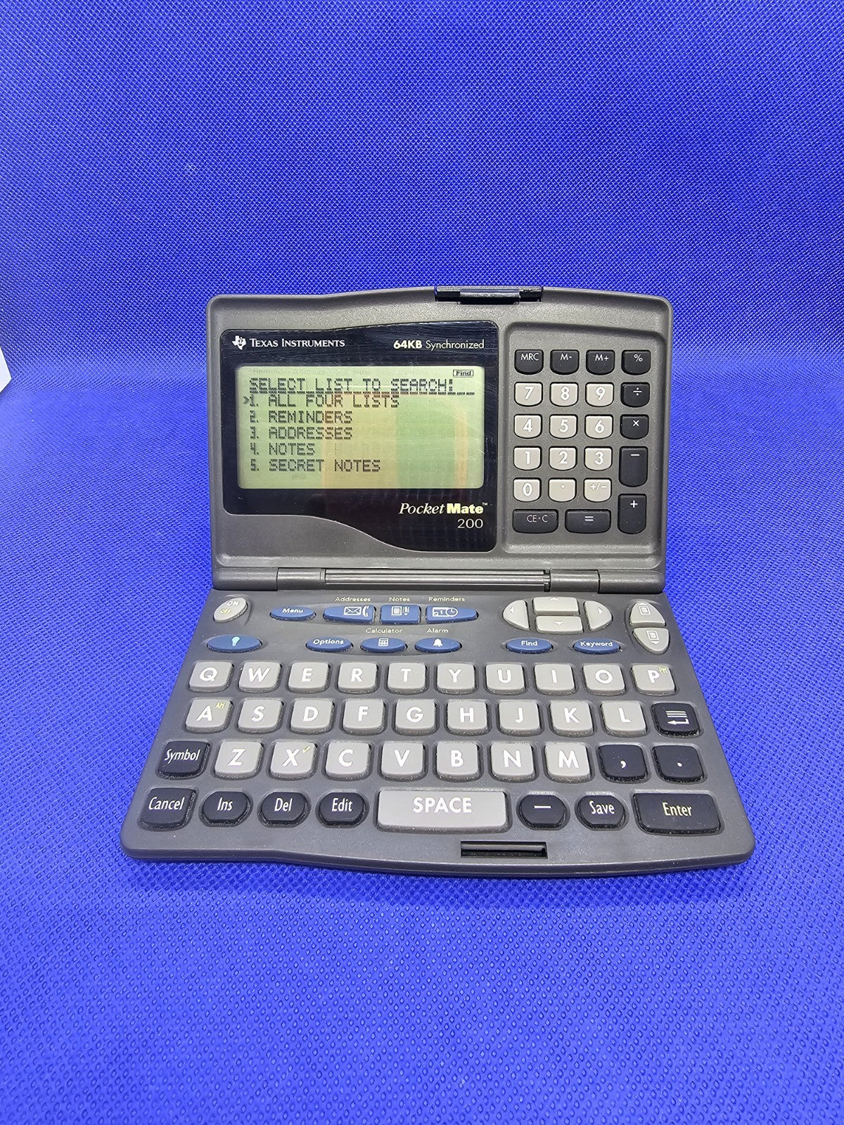 Texas Instruments PocketMate 200 Organiseur Electronique Vintage 64KB PDA Calcul1