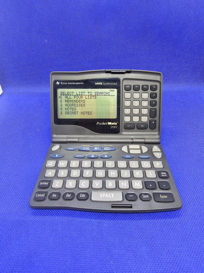 Texas Instruments PocketMate 200 Organiseur Electronique Vintage 64KB PDA Calcul1