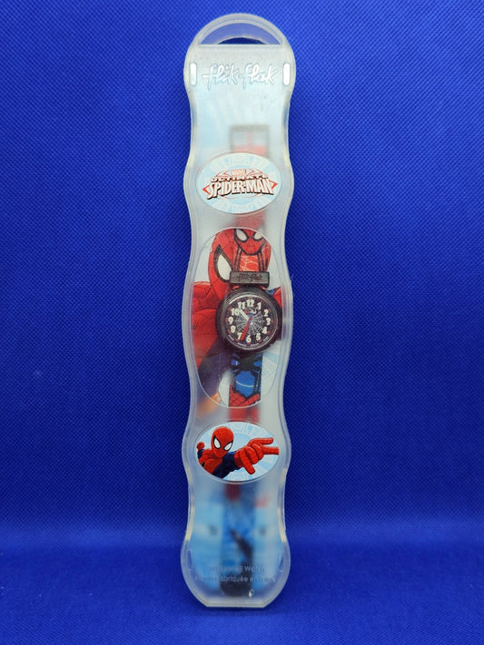 Montre enfant Flik Flak Spider Man Marvel Swiss Made complète avec boîte très bo0