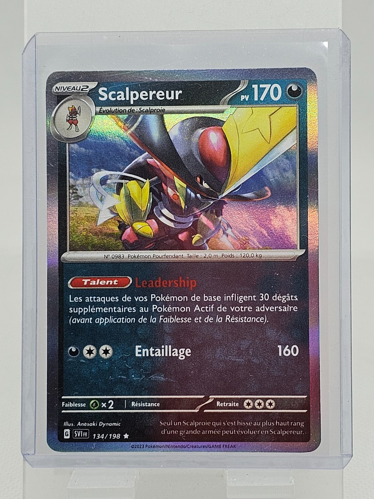 Scalpereur 134198, Gardiens de Cristal, Pokémon Holo Rare, 2023, VF0