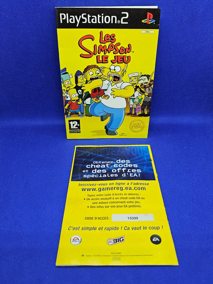 Notice Jaquette Les Simpson Le Jeu PlayStation 2 PS2 PAL FR Officiel EA1