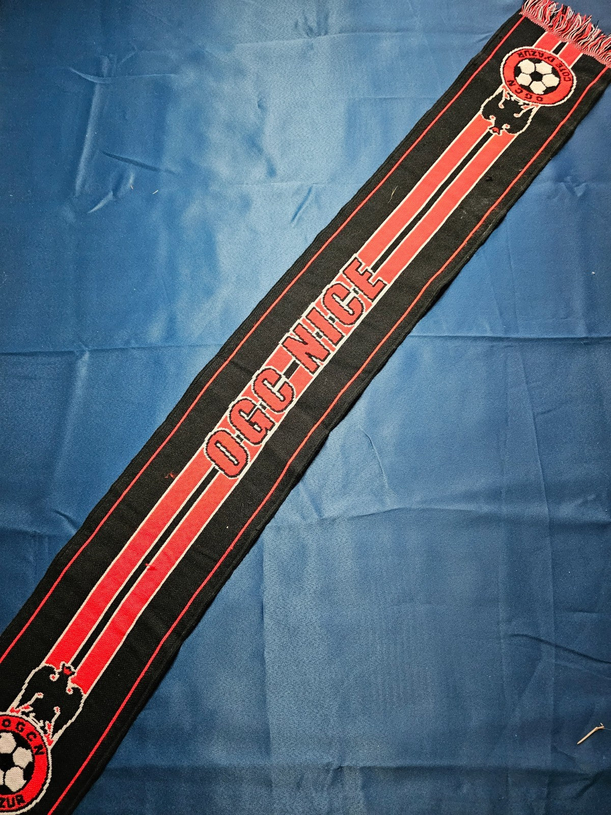 Écharpe OGC Nice Côte d’Azur Supporter Football Vintage Ancien Logo0